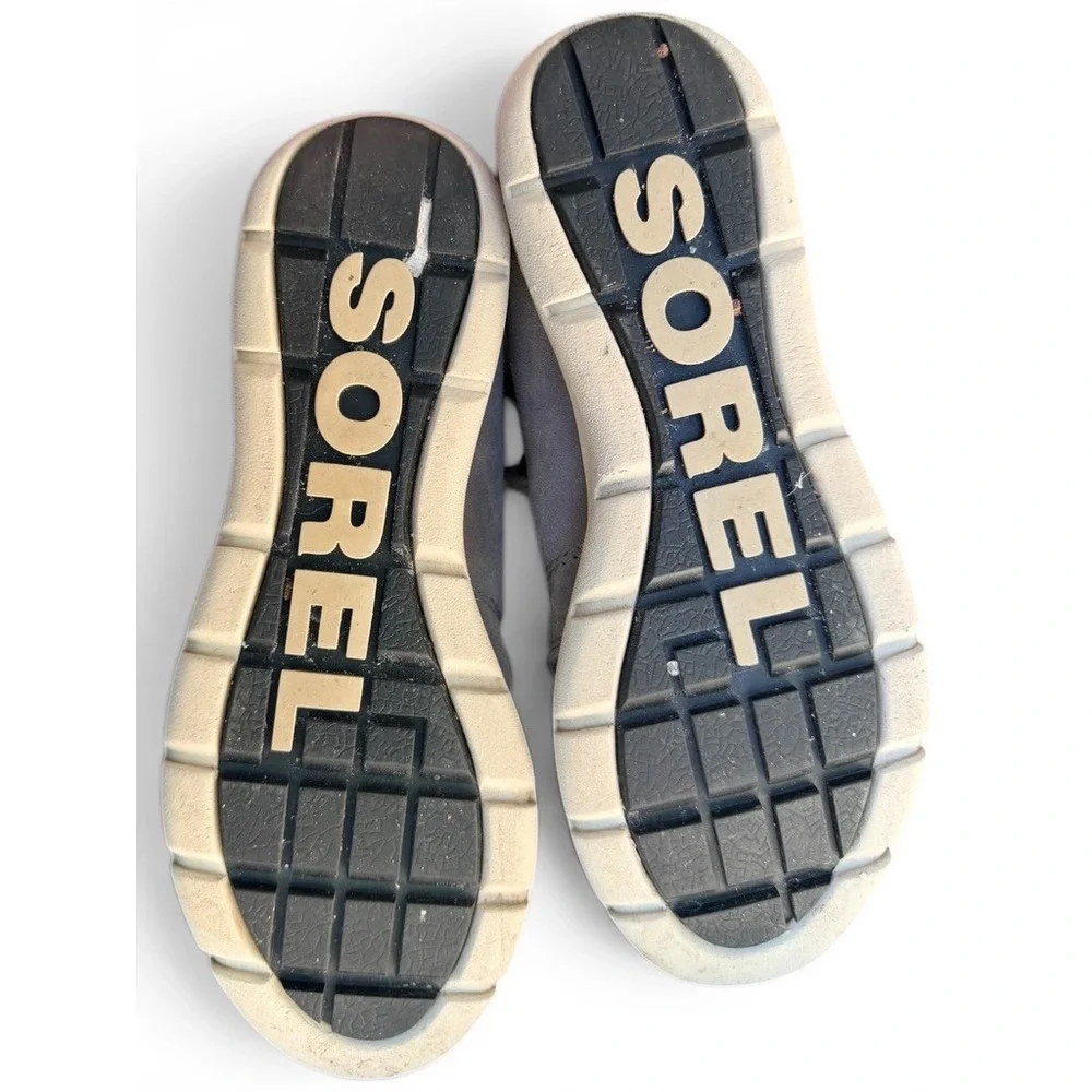 Sorel Boots Womens 10 Grey Explorer Joan Waterproof Suede‎ Faux Fur NL3039-052